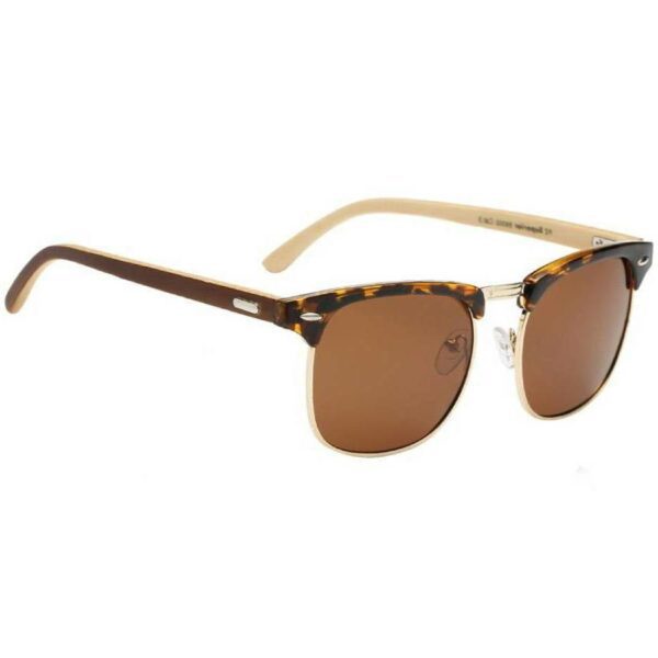 Super Bamboo Brown Leopard Polarized Sunglasses