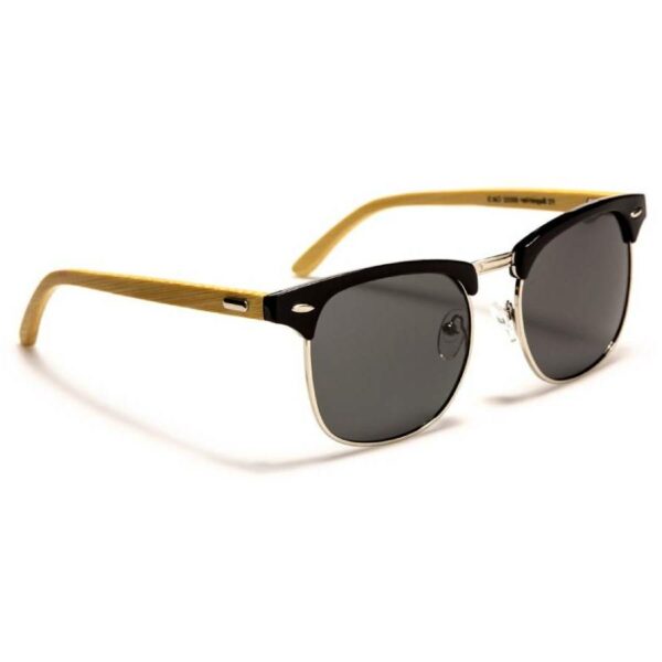 Super Bamboo Unisex Black Polarized Sunglasses