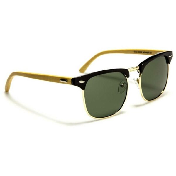 Super Bamboo Unisex Green Lens Polarized Sunglasses 2